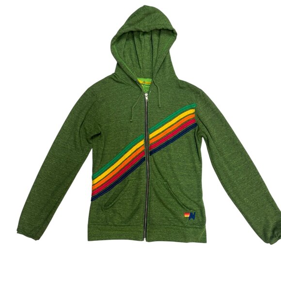 Aviator Nation Tops - Aviator Nation Rainbow Stripe Zip Hoodie XS Good Used Condition